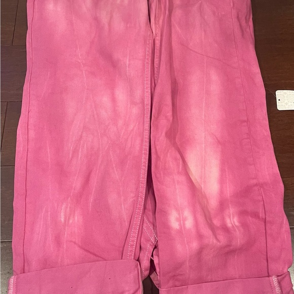 nwt free people Pink electric bouquet lilac ziggy Denim Overalls small - Picture 7 of 15